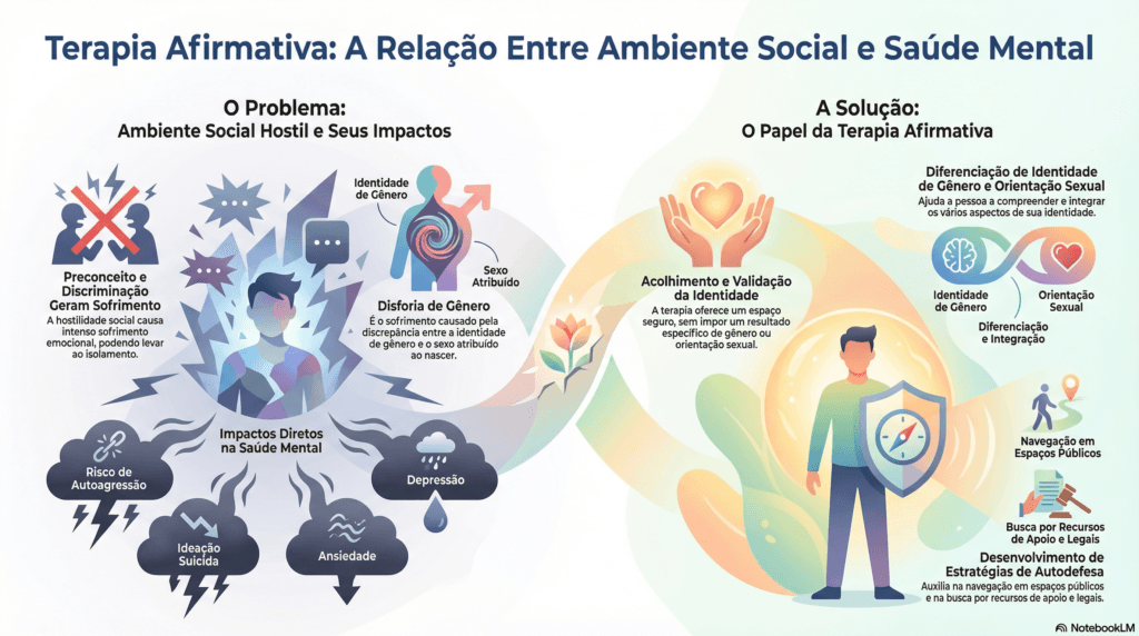 Impacto do estresse de minoria no bem-estar psicológico na visão da Terapia Afirmativa.