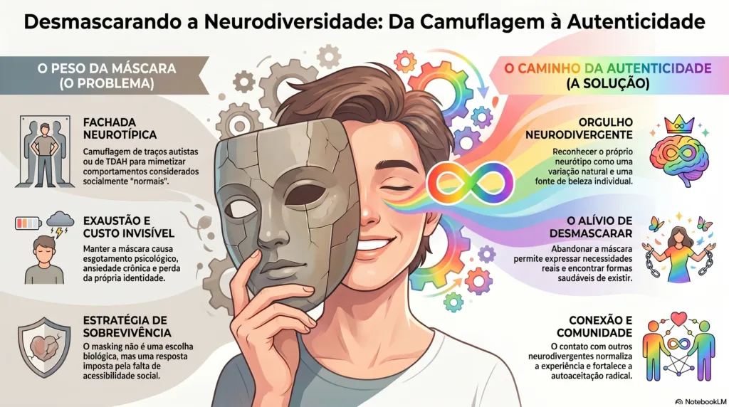 O esforço exaustivo do mascaramento social (masking) como causa primária do burnout autista.