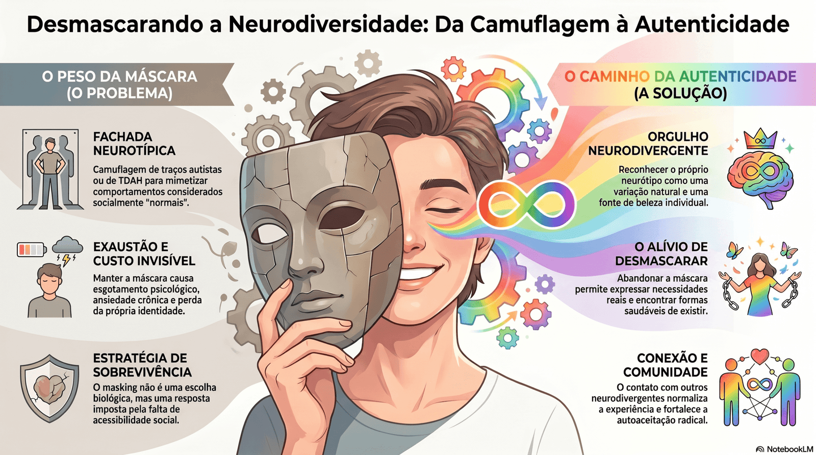 O esforço exaustivo do mascaramento social (masking) como causa primária do burnout autista.