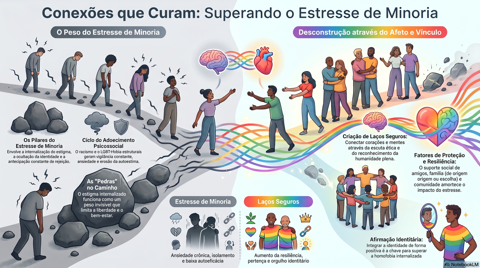 A desconstrução do estresse de minoria e do racismo estrutural através da criação de laços seguros para superar a homofobia internalizada
